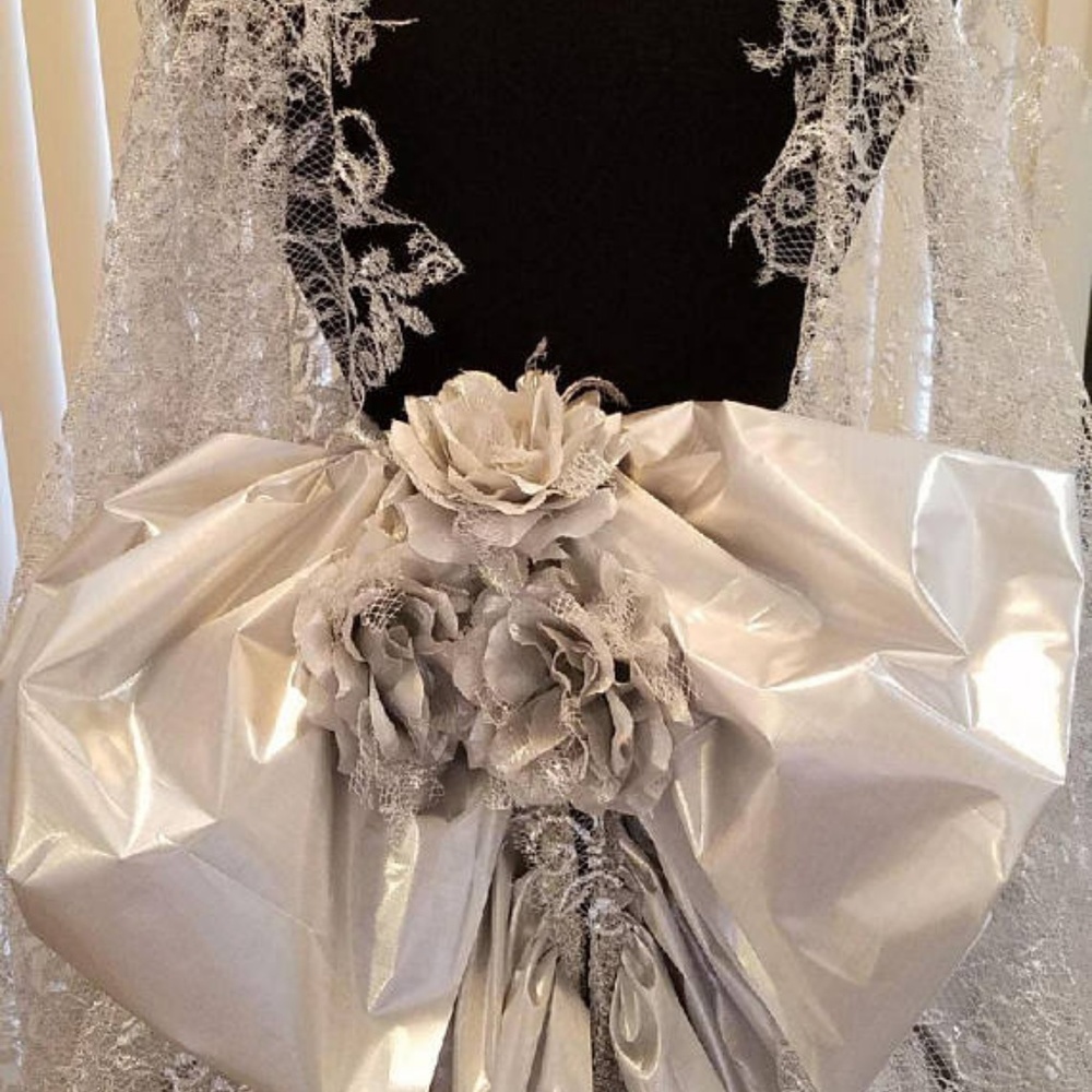 RAJATA Silver Lace & Lame' Nymph Wedding Ballgown - Picture 3 of 8
